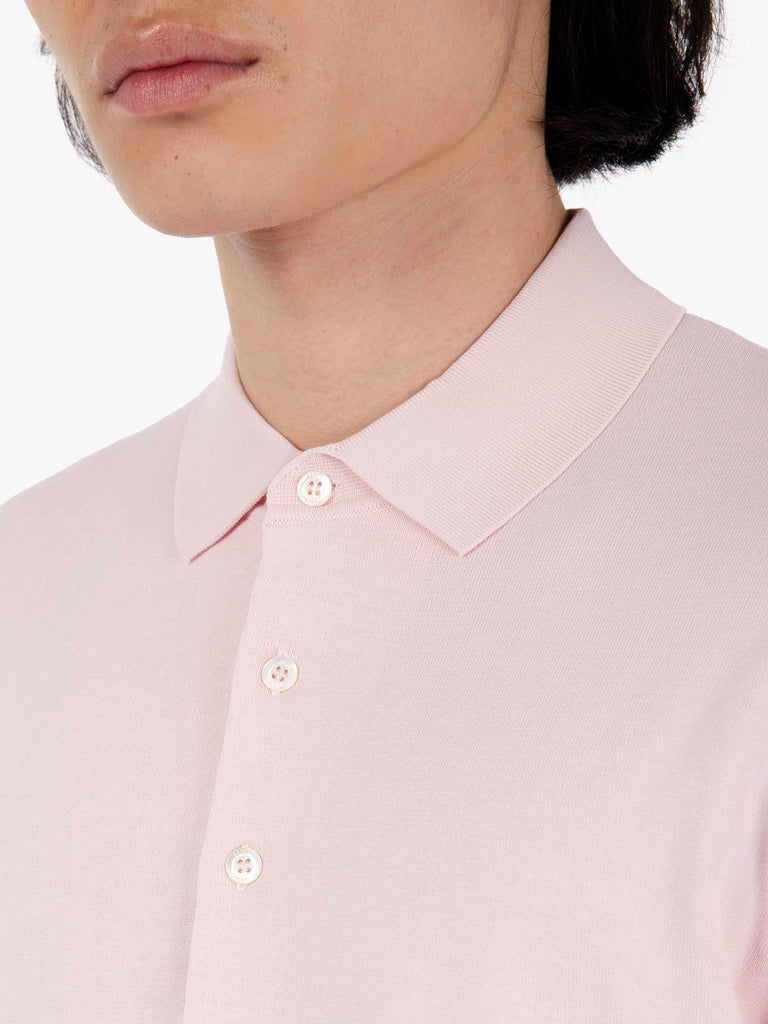 ASPESI - Polo a maniche corte in maglia rosa