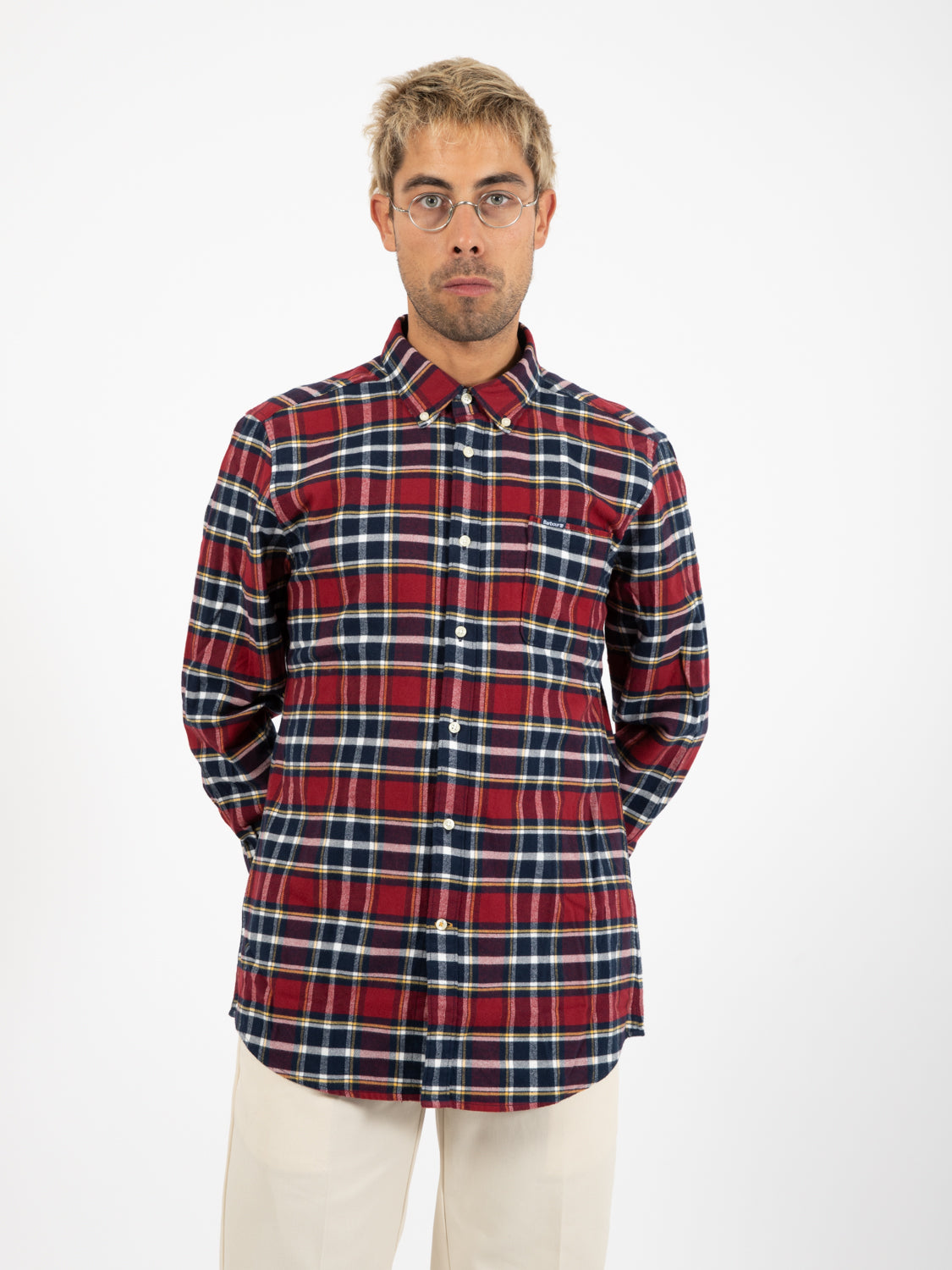 Betsom tailored shirt dark red
