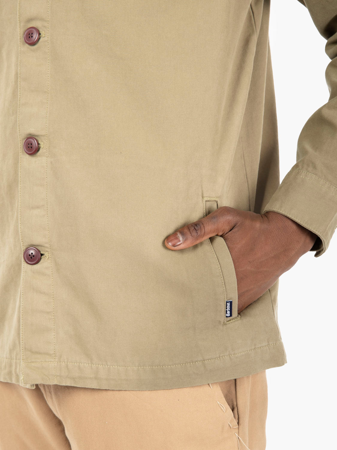 Camicia Overshirt Washed Cotton bleached olive