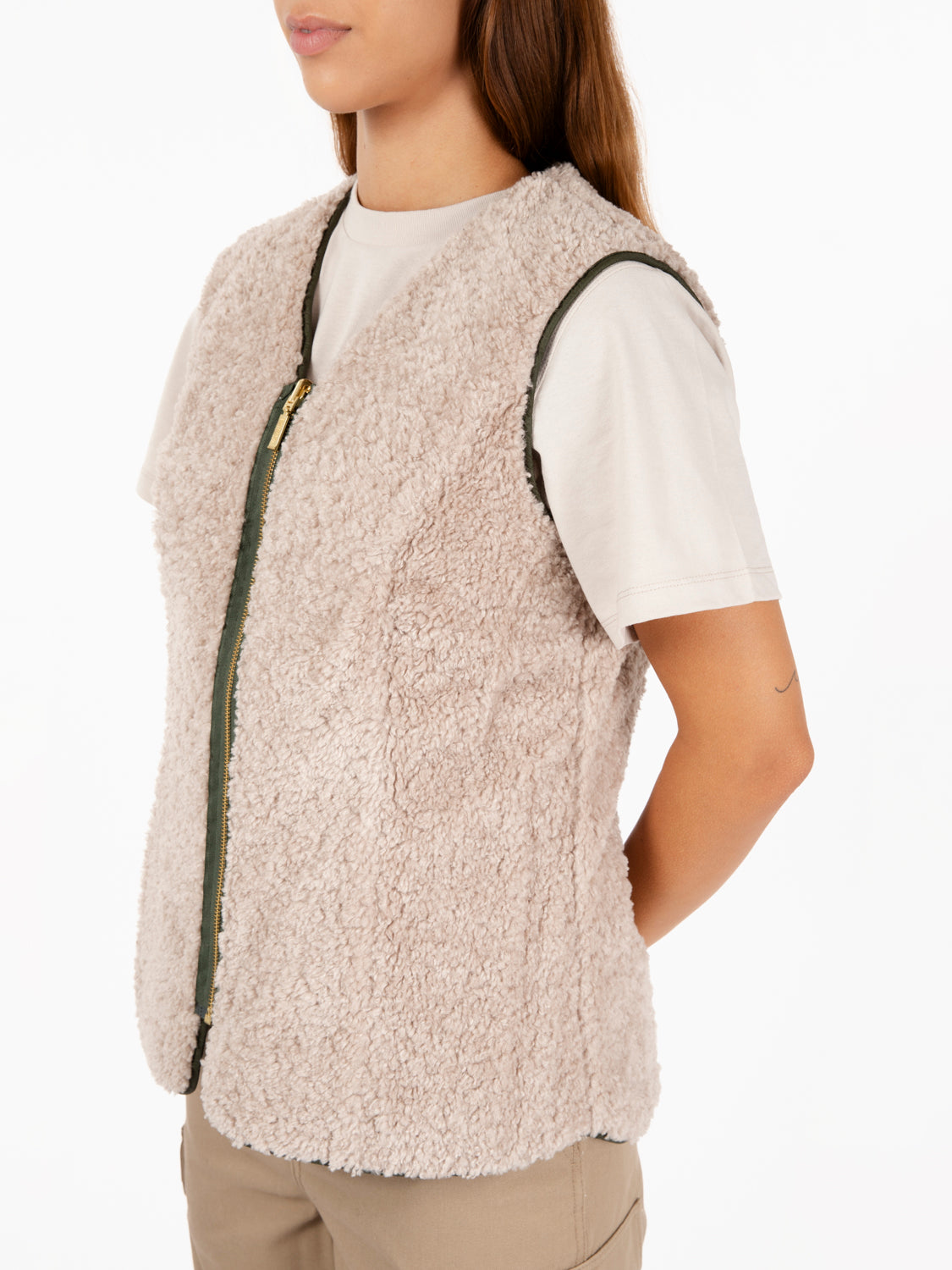 Markenfield liner vest olive / natural