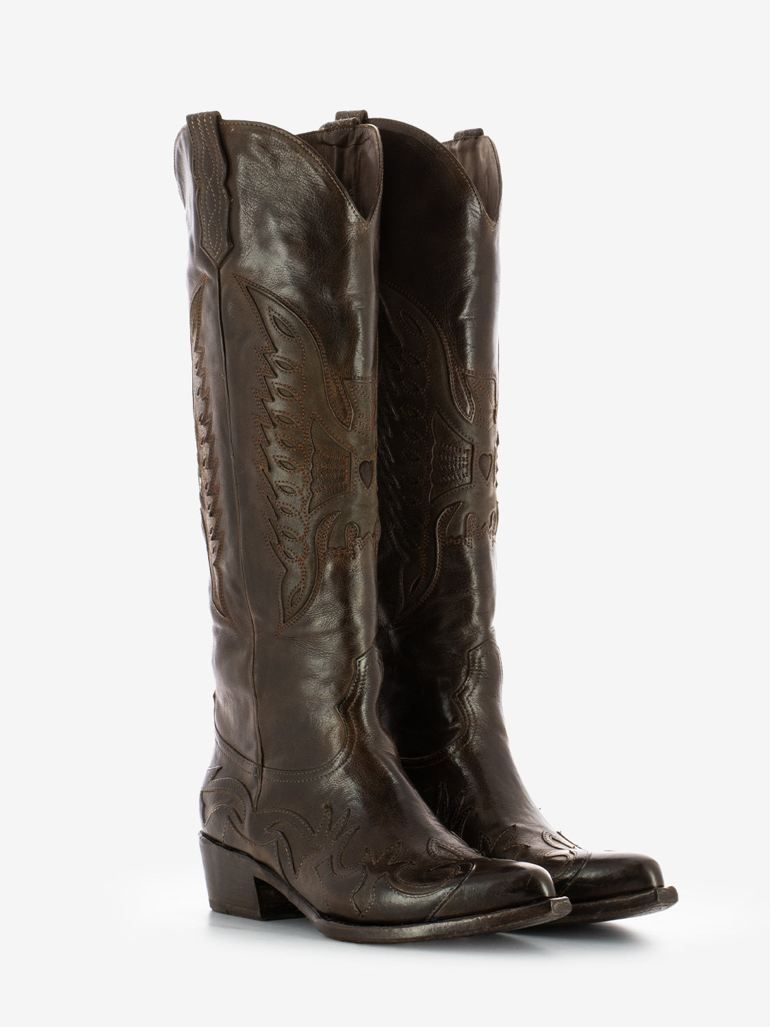 Damy Stivali texani in pelle testa di moro STIMM