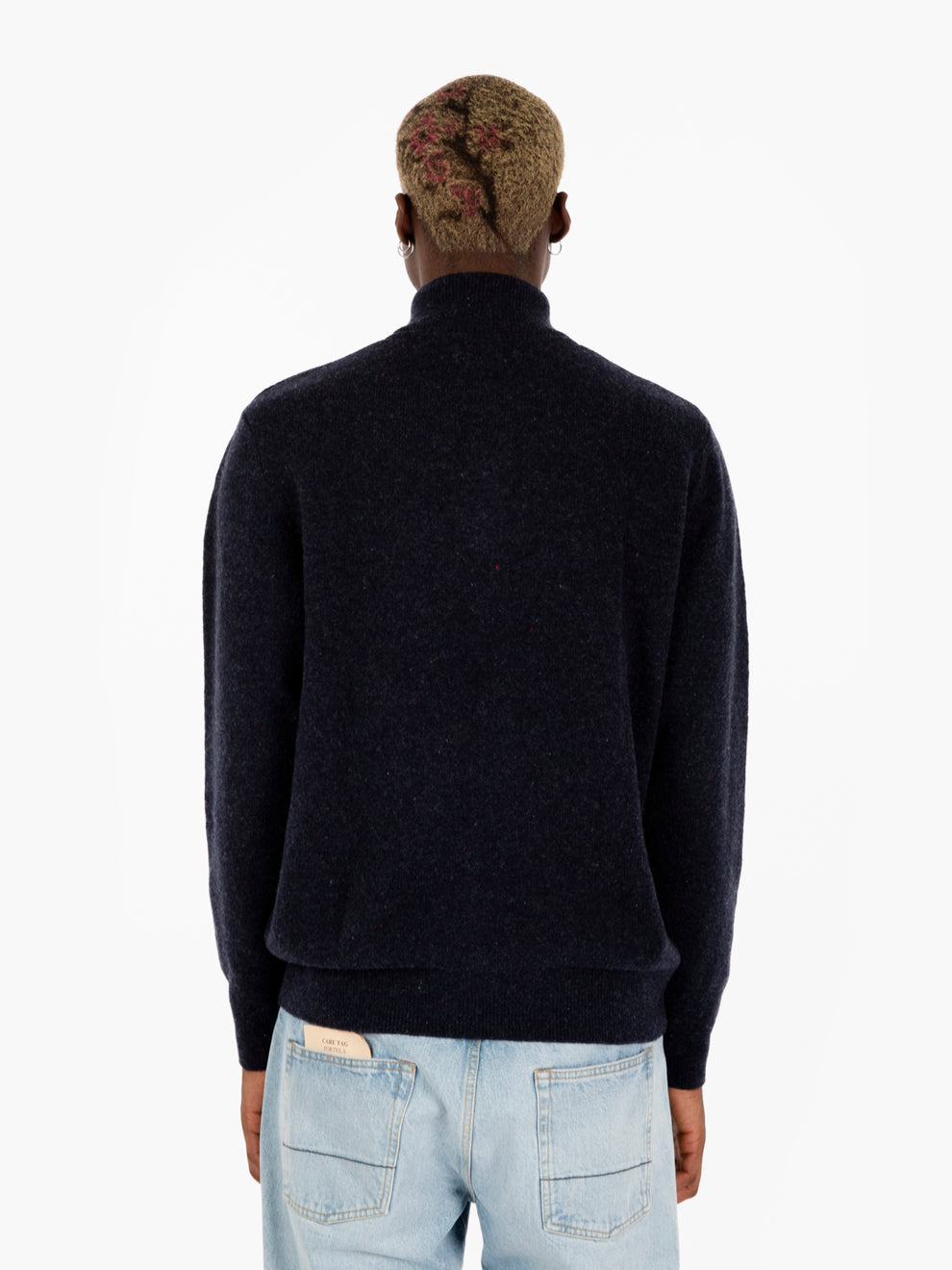 Maglione Tainsbury half zip knitted navy
