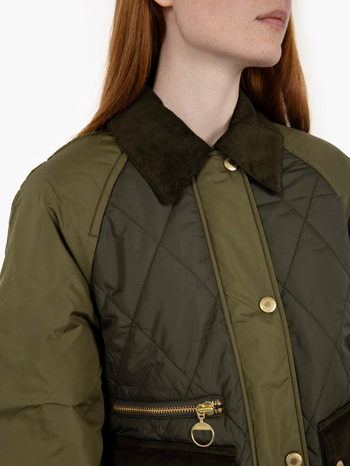 Martha Quilted jacket olive / dark moss / ancien tartan