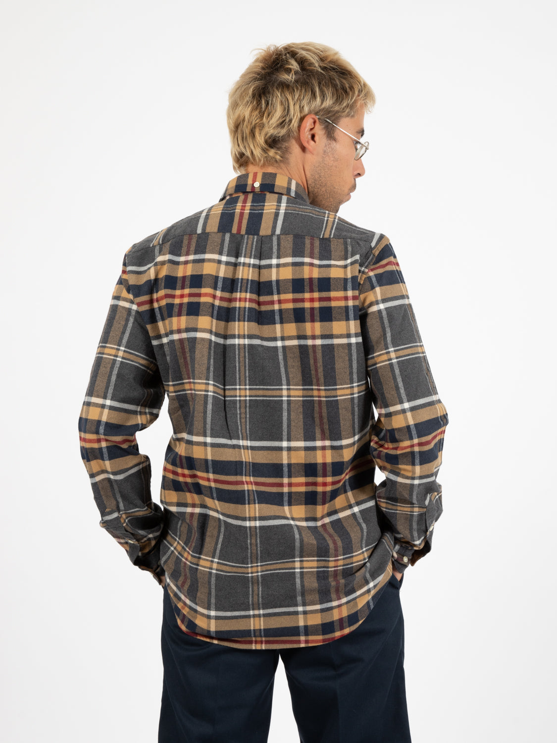 Ronan Tailored Check Shirt grey