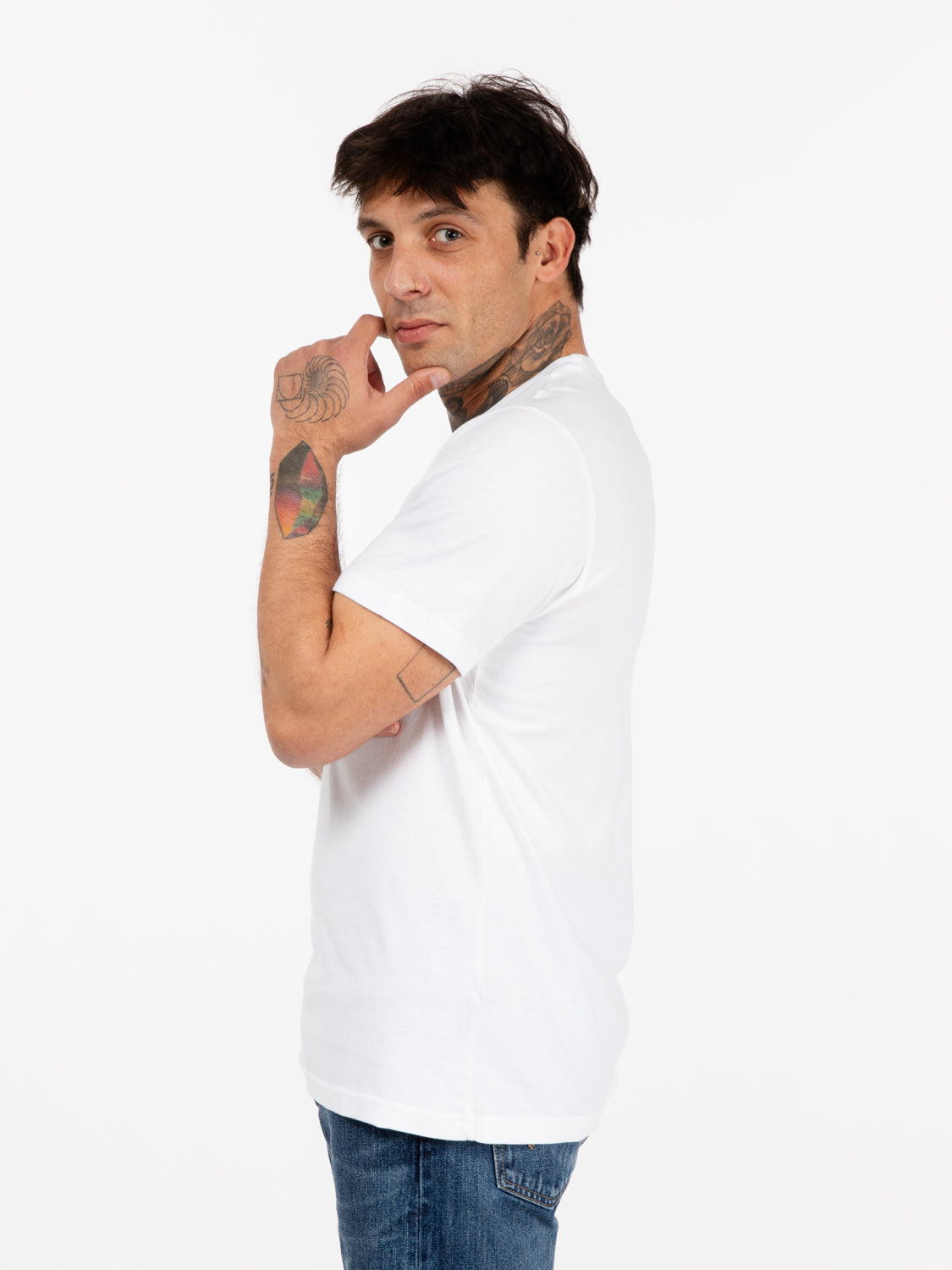 T-shirt logo lettering white