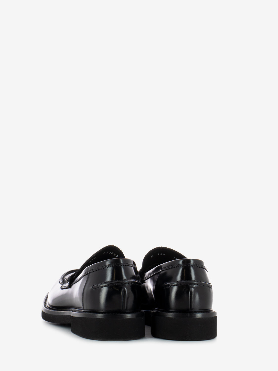 Black brushed leather moccasins black