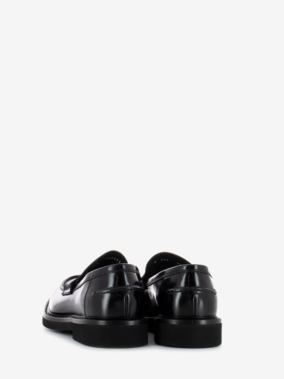 Black brushed leather moccasins black