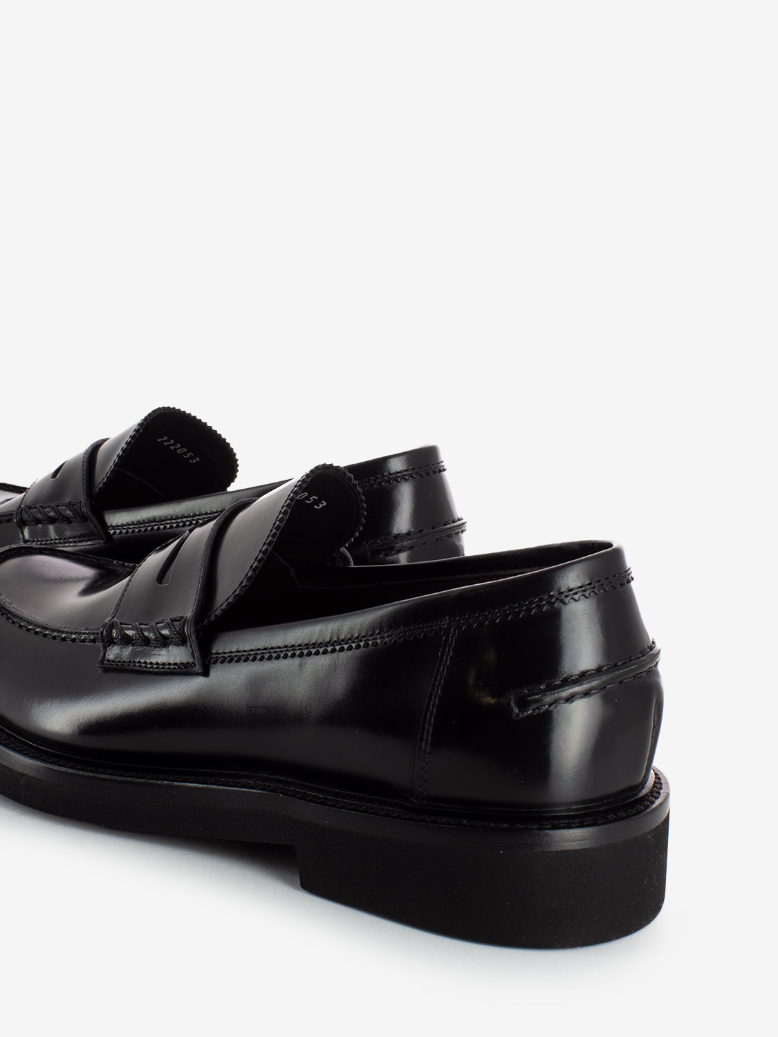 Black brushed leather moccasins black
