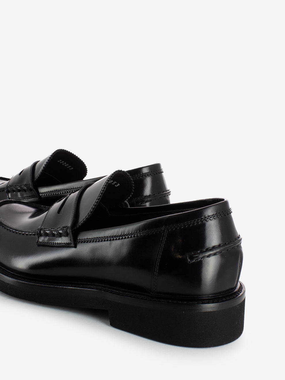 Black brushed leather moccasins black