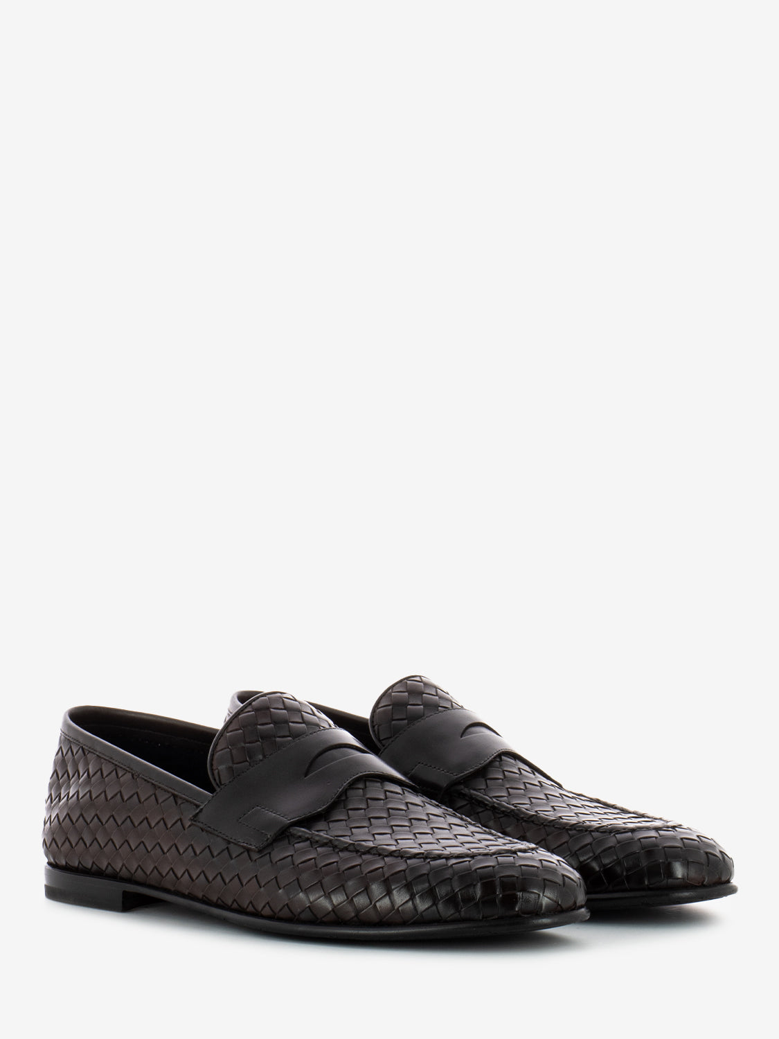 Mocha braided penny loafer