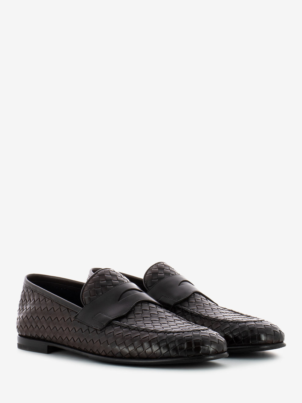 Mocha braided penny loafer
