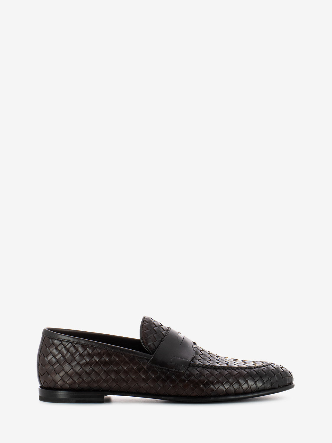 Mocha braided penny loafer