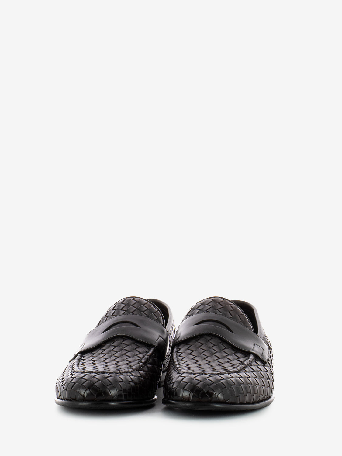 Mocha braided penny loafer