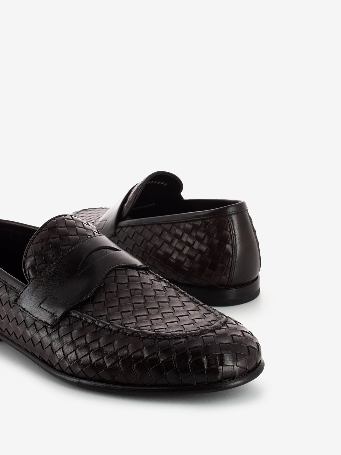 Mocha braided penny loafer