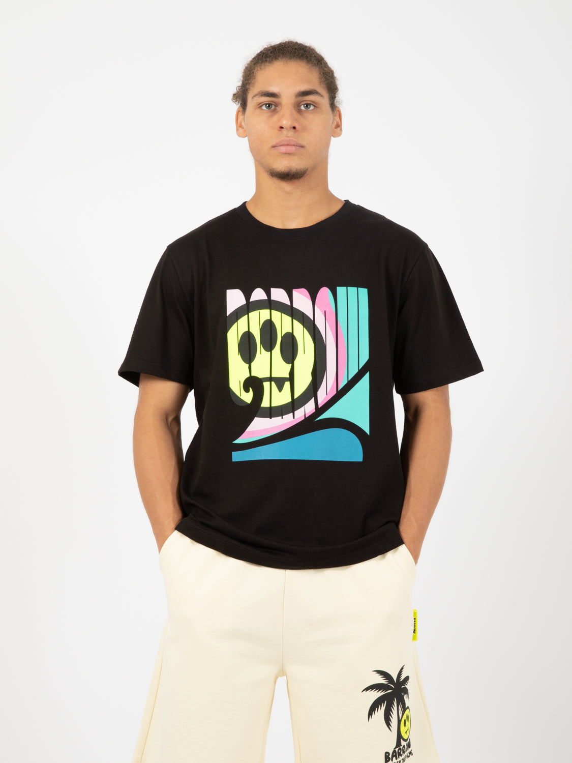 T-shirt in jersey maxi stampa nero