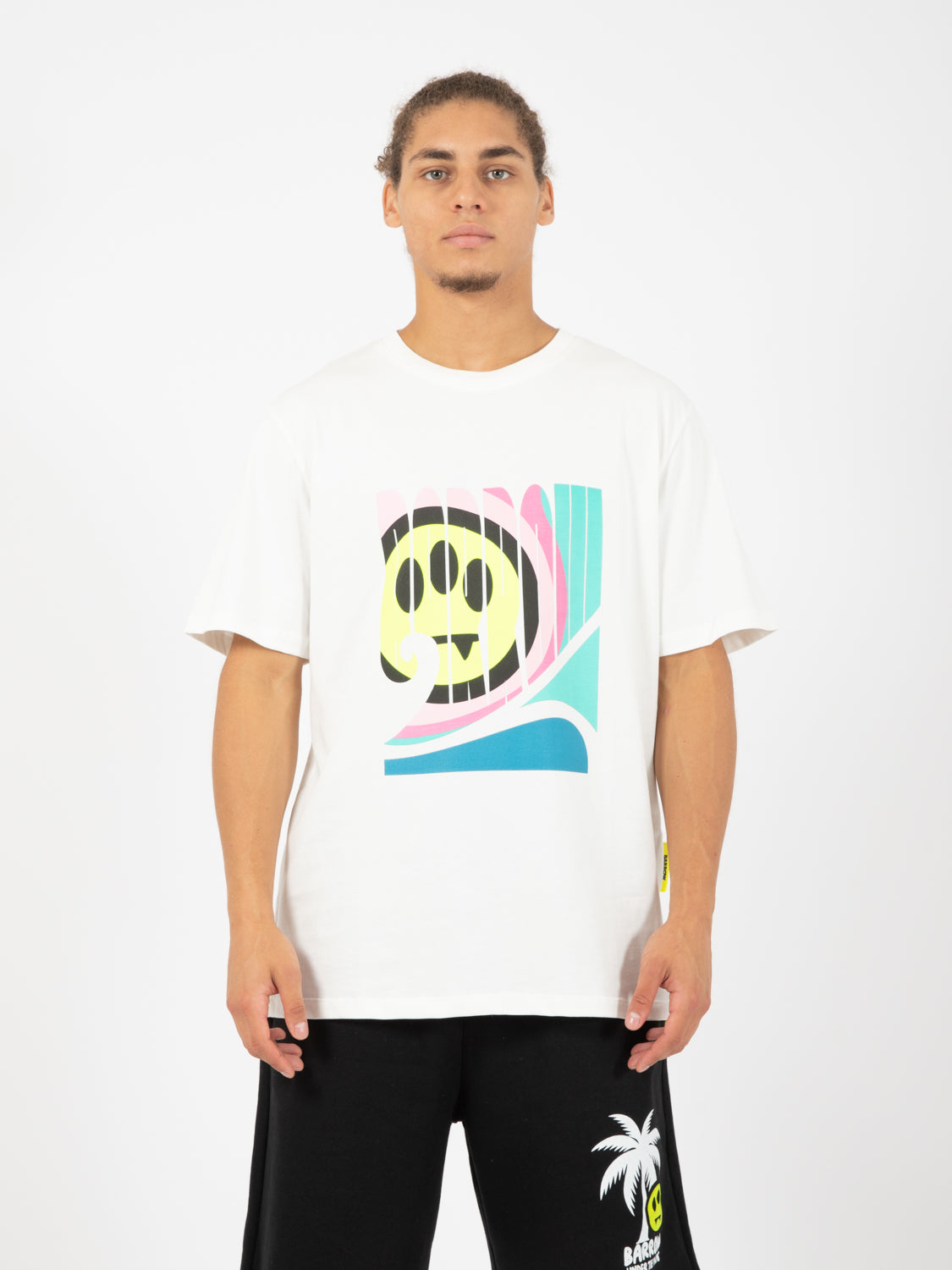 T-shirt in jersey maxi stampa off white