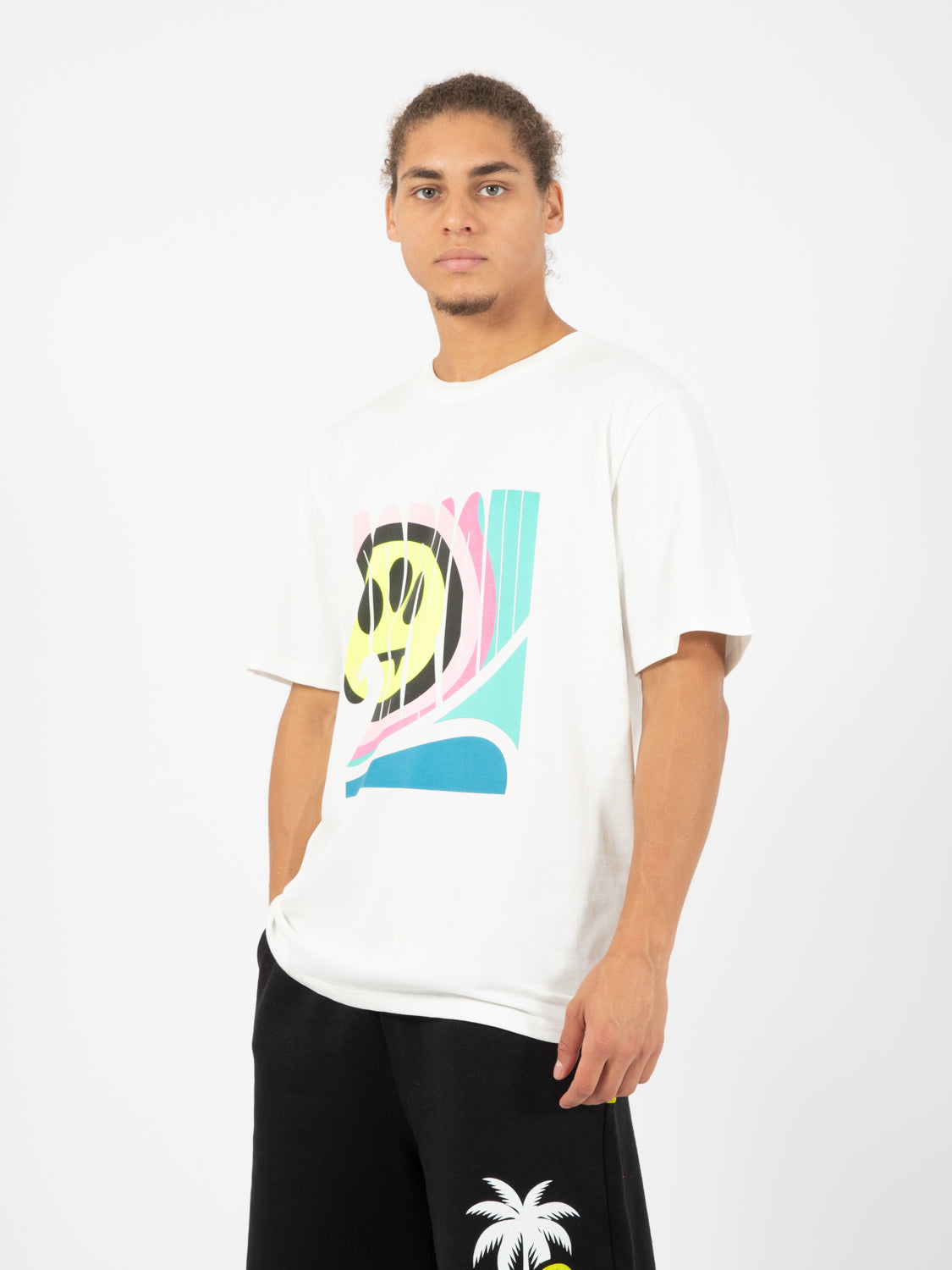 T-shirt in jersey maxi stampa off white