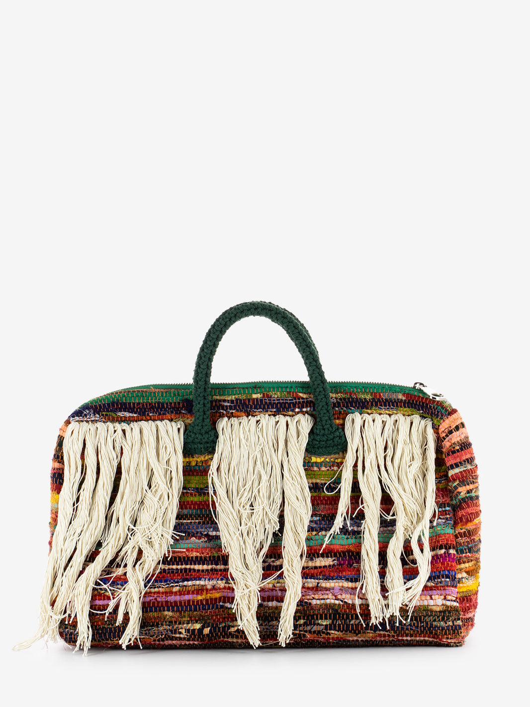 Shopper with multicolored fringes