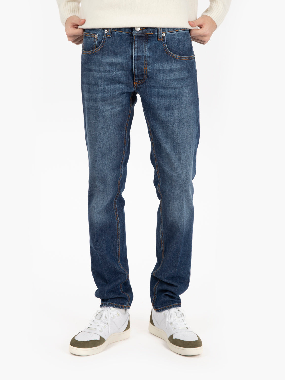 Davis medium denim straight jeans