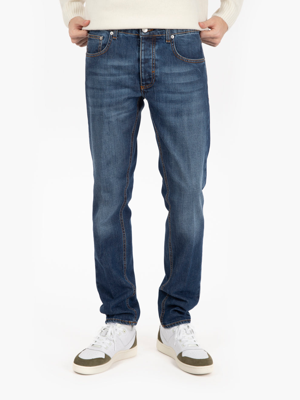 Davis medium denim straight jeans