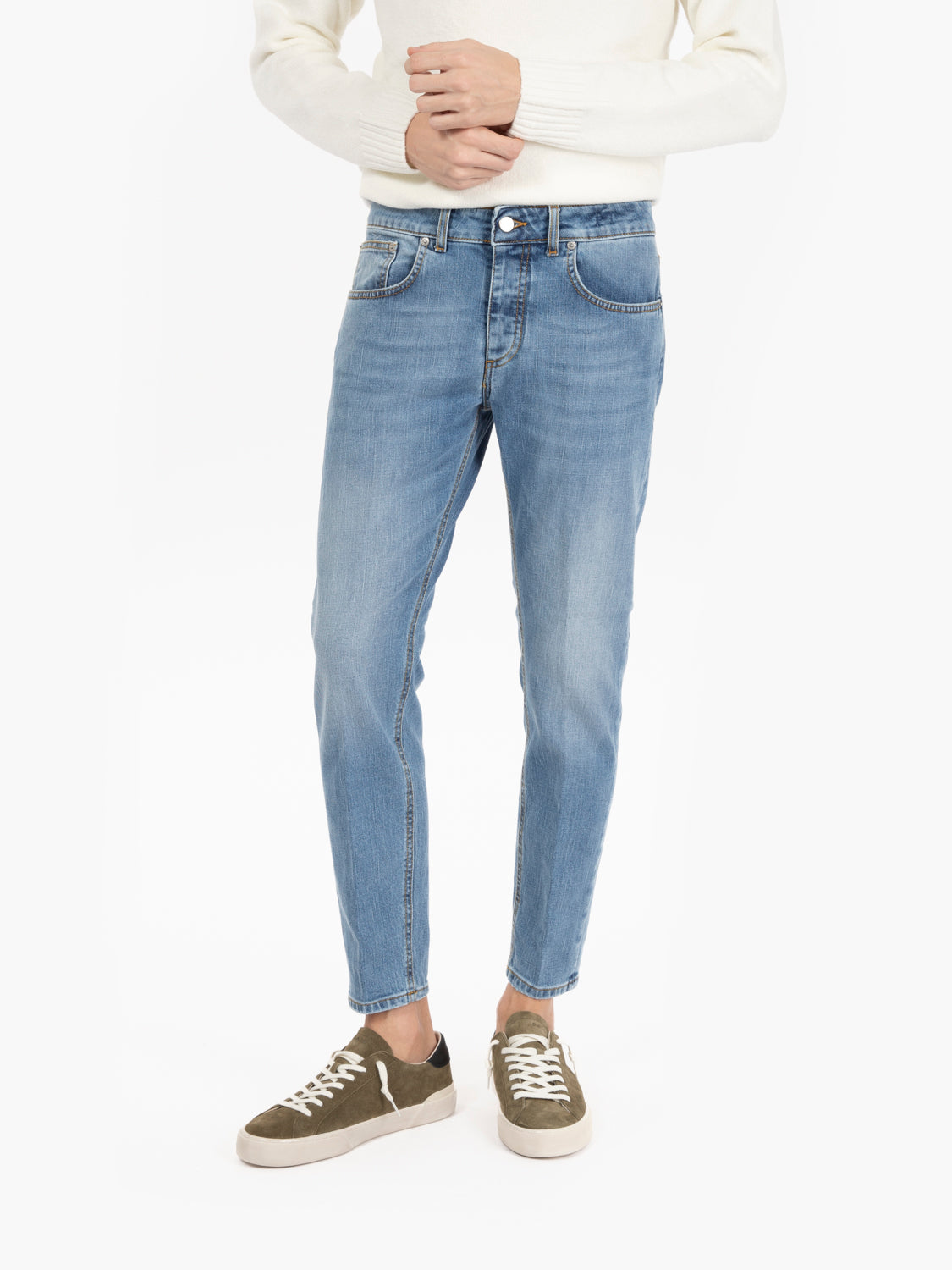 Davis Shorter straight jeans in light denim