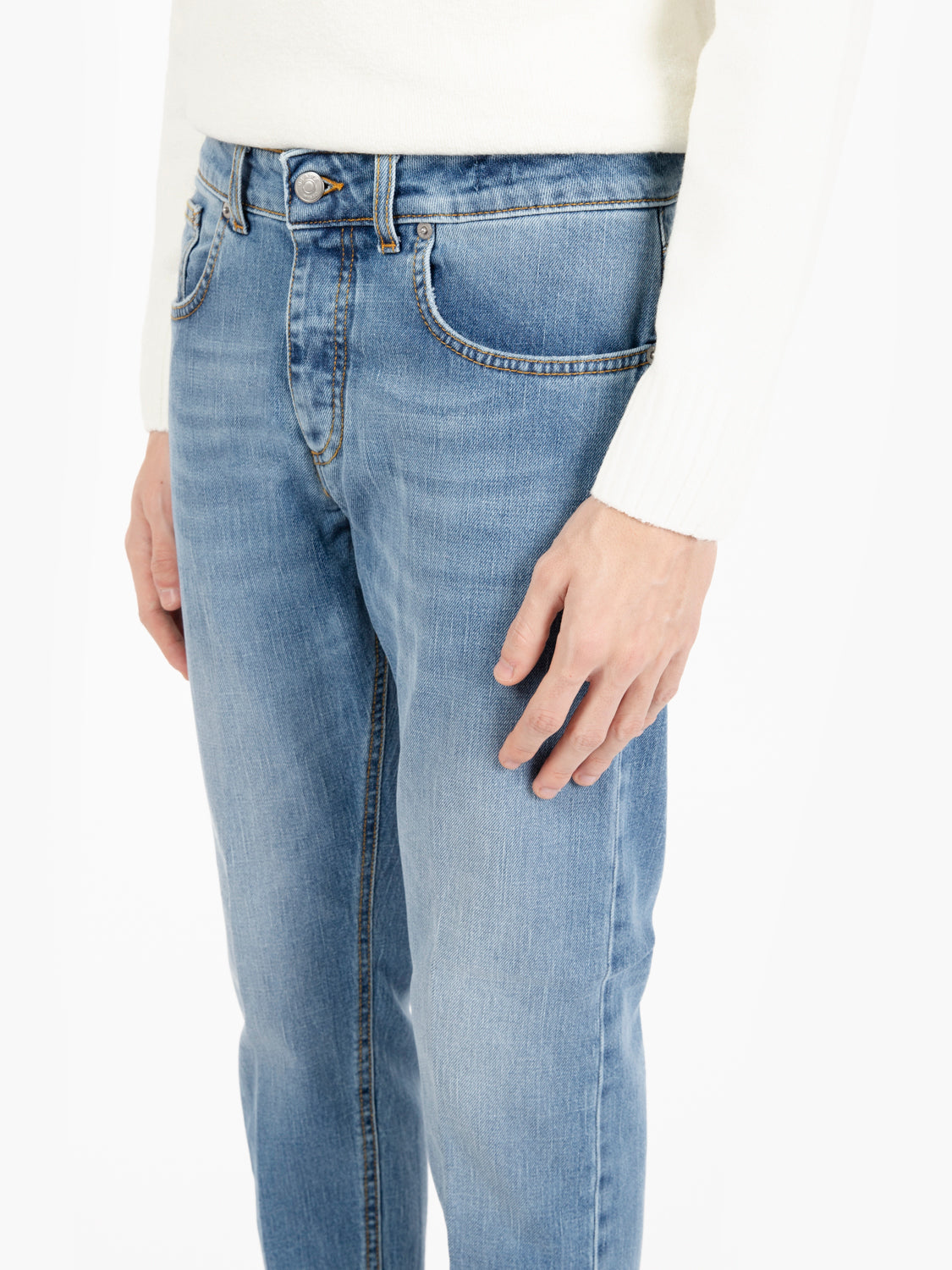 Davis Shorter straight jeans in light denim