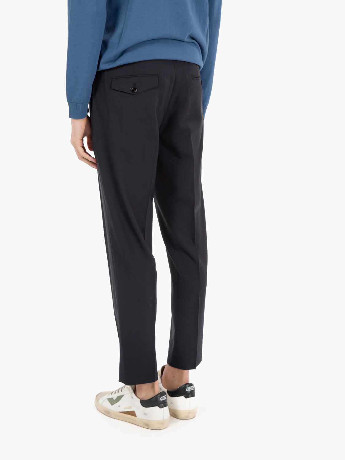 Pantaloni Edoardo fresco lana blu
