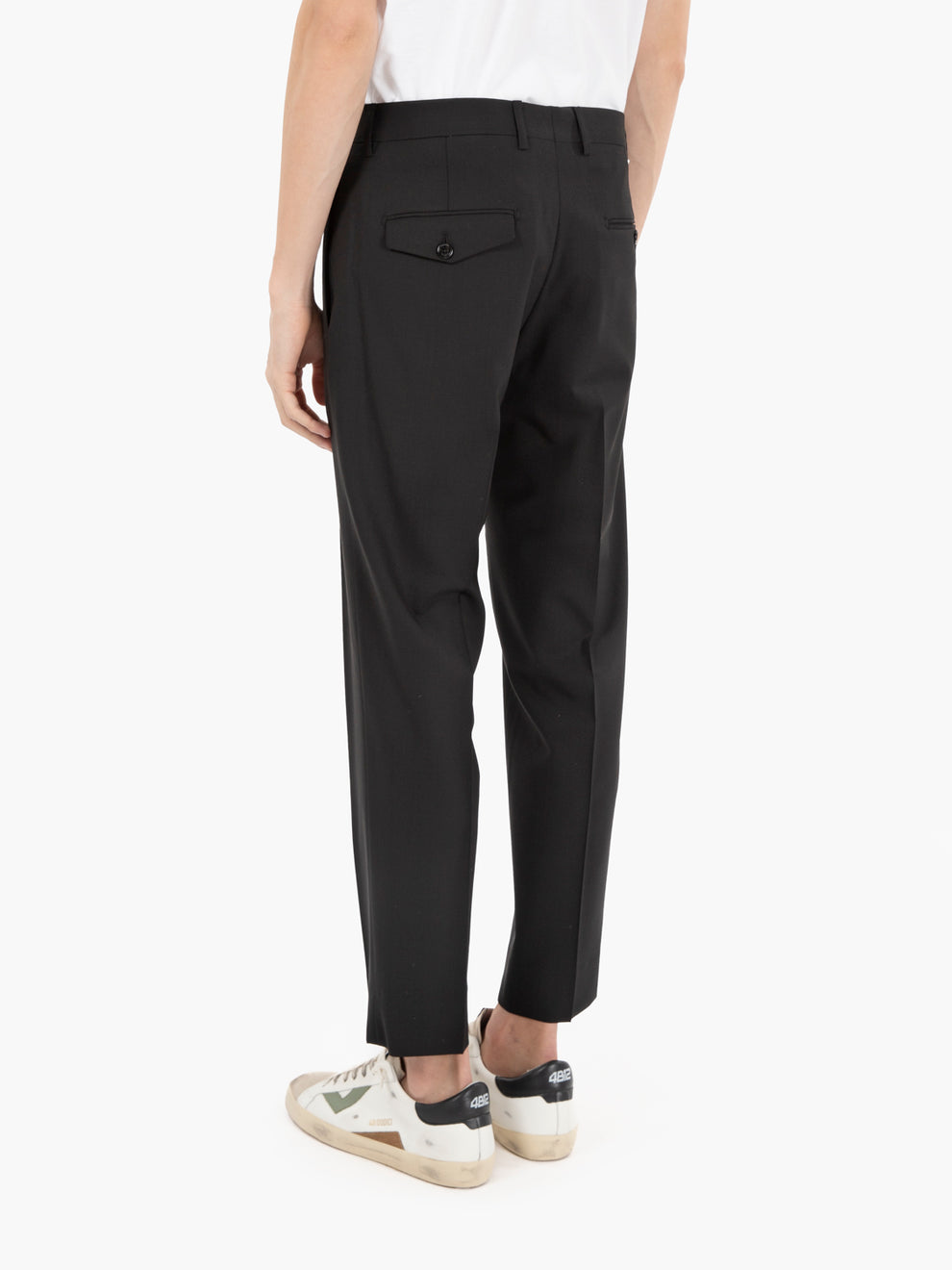 Edoardo Fresh Wool Black Trousers