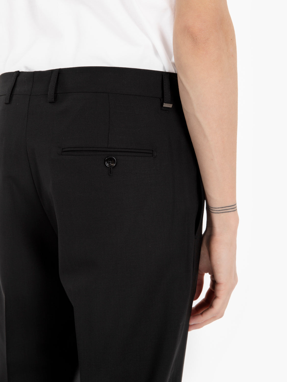 Pantaloni Edoardo fresco lana nero