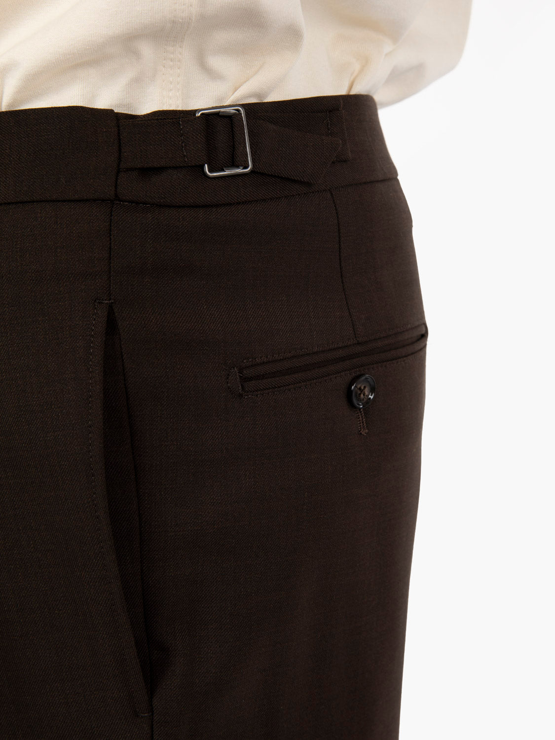 FRESH WOOL TROUSERS DARK BROWN 25W_ROY_GBC_MORO