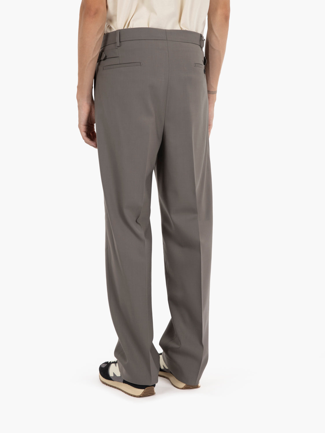 Mud wool blend trousers