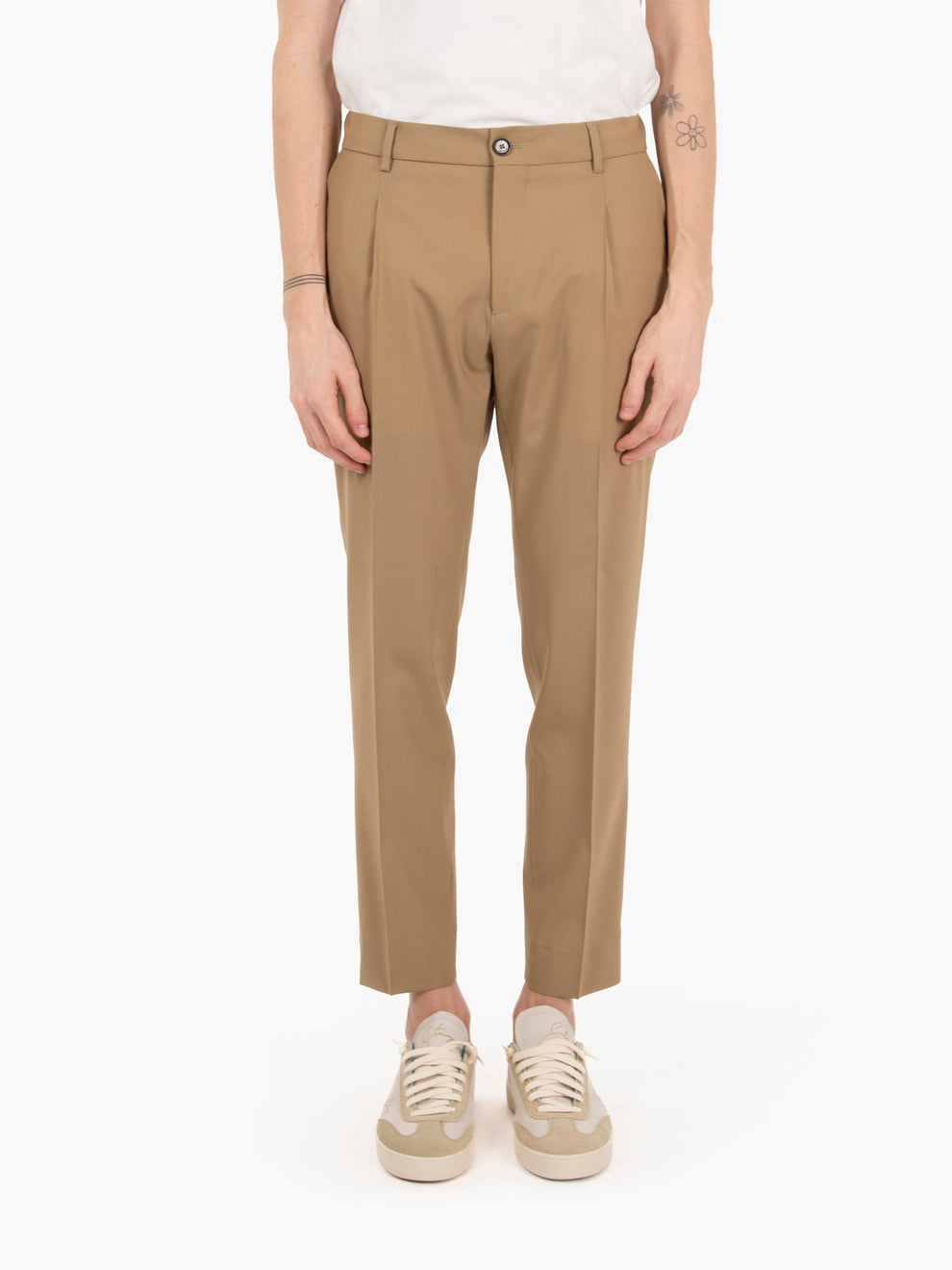 Riccardo trousers with beige drawstring