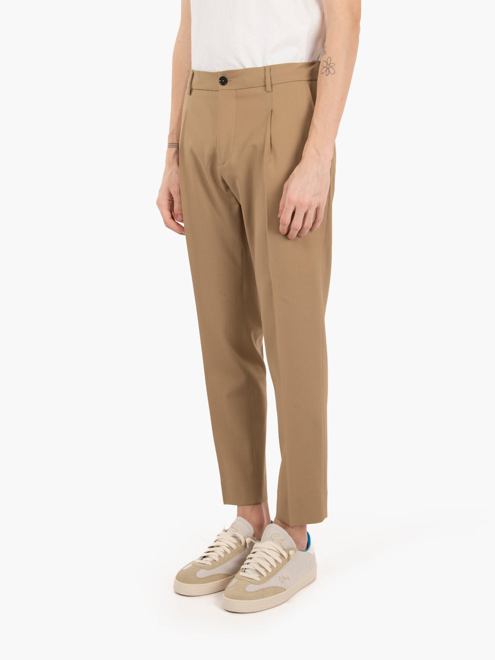 Riccardo trousers with beige drawstring