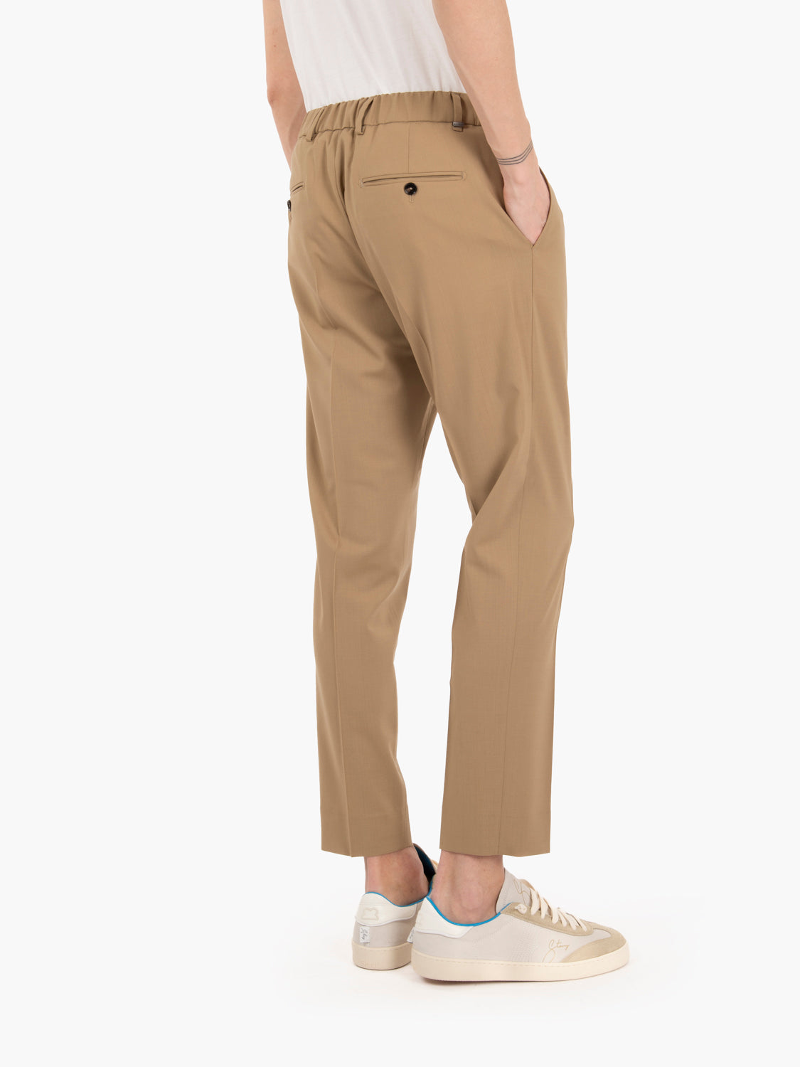 Riccardo trousers with beige drawstring