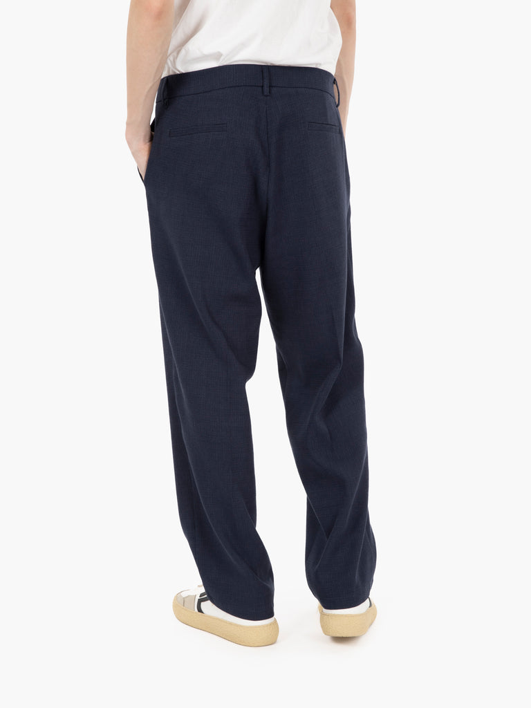 BEAUCOUP - Pantaloni in tessuto operato navy