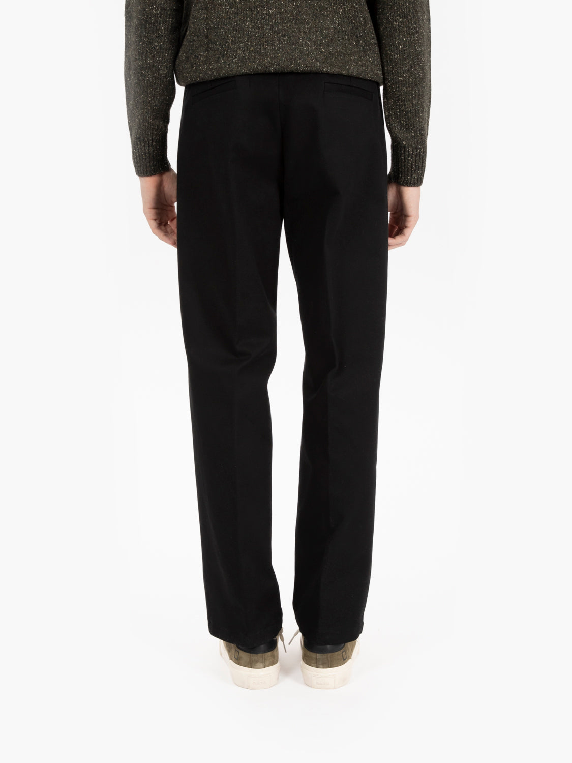 Black cotton wide leg pants