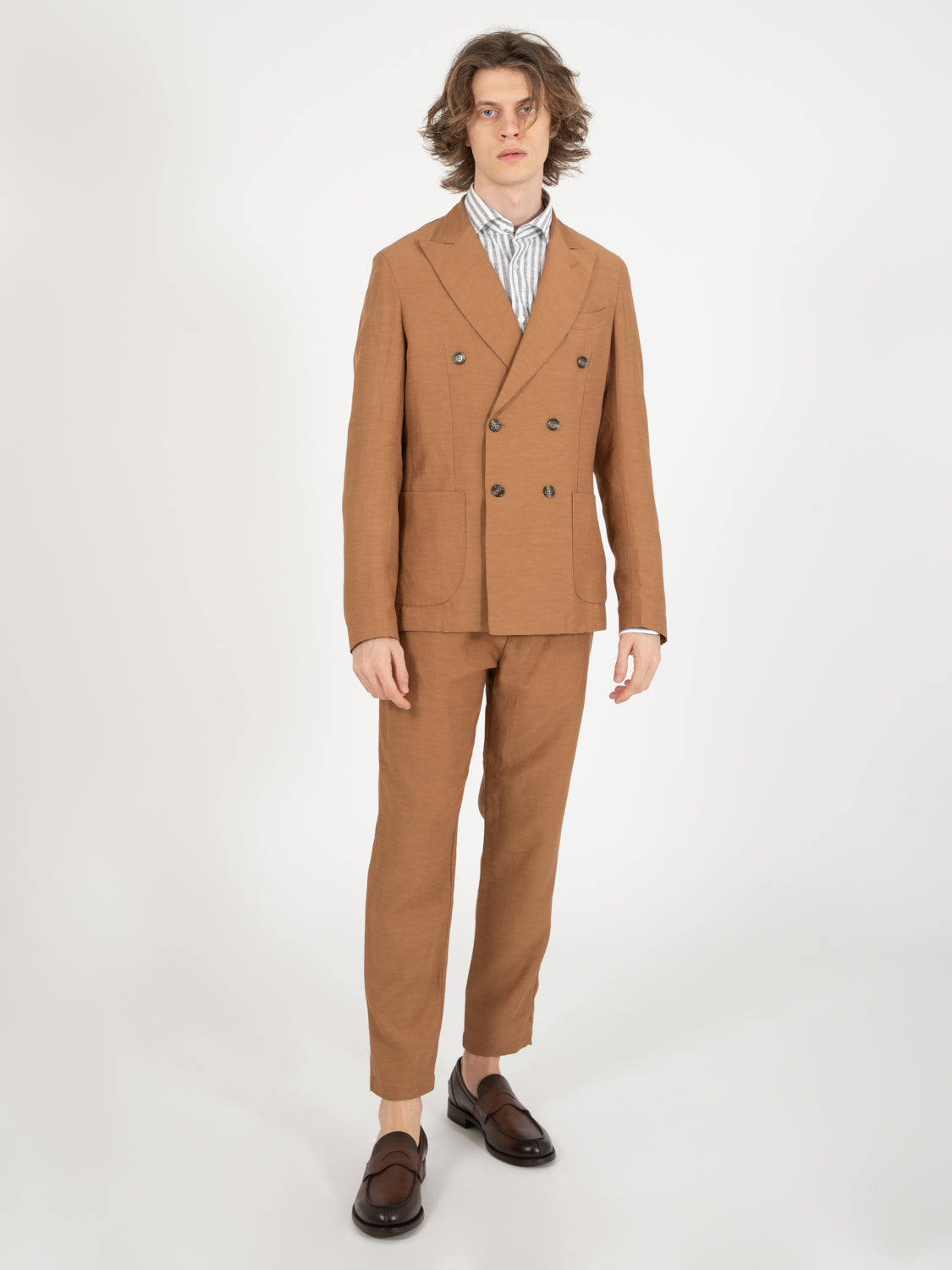 Alberto Double Breasted Chocolate Blazer