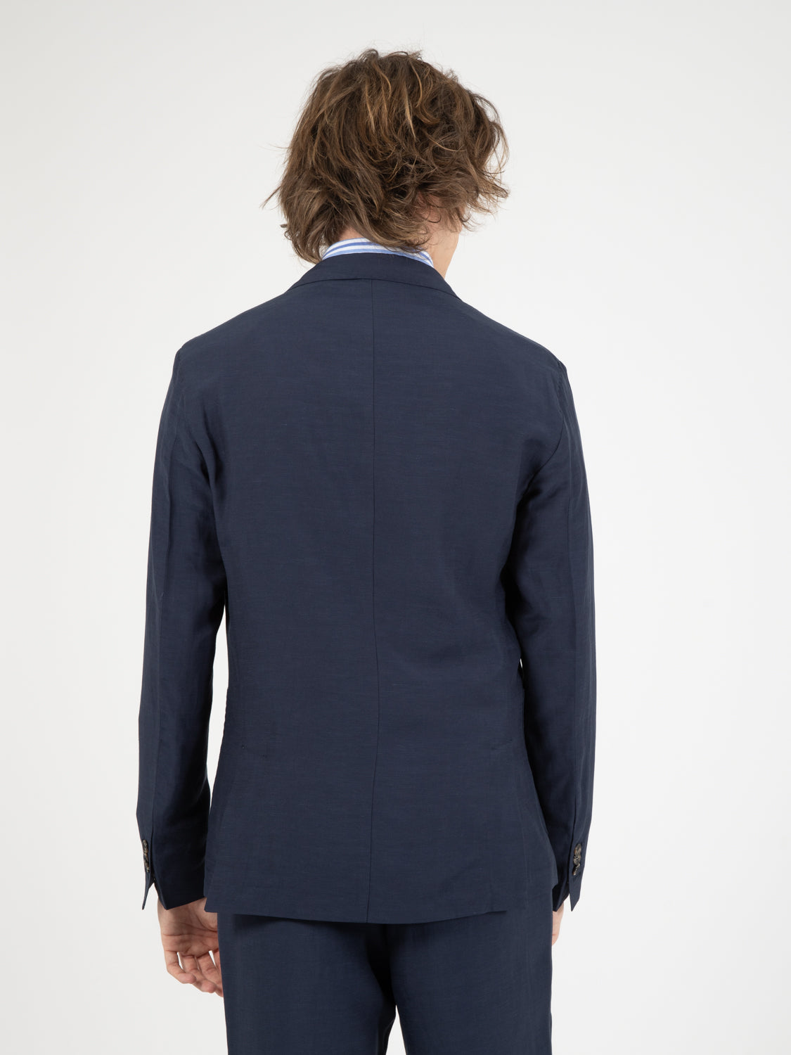 Alberto double-breasted navy blazer