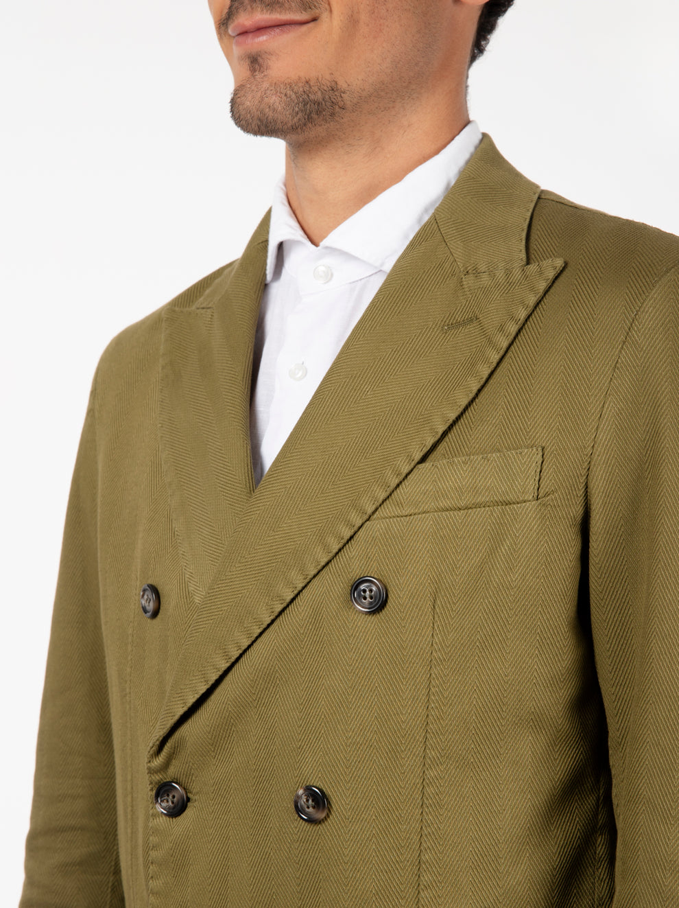 Alberto olive double breasted blazer