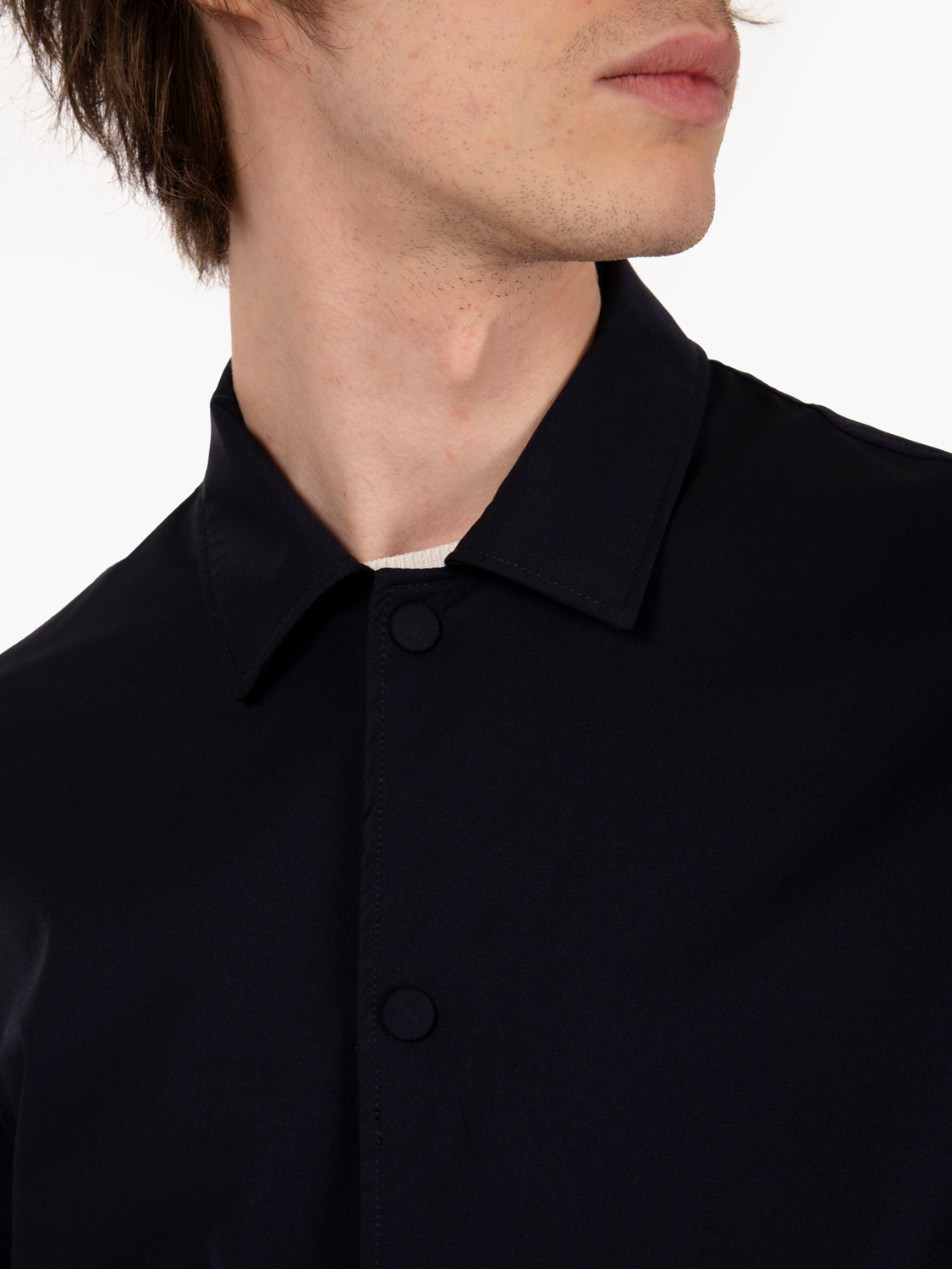 Giacca camicia con bottoni navy