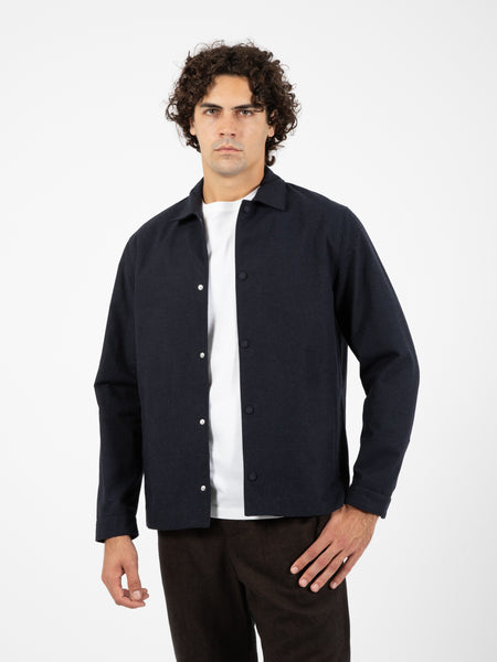Giacca camicia in cotone navy