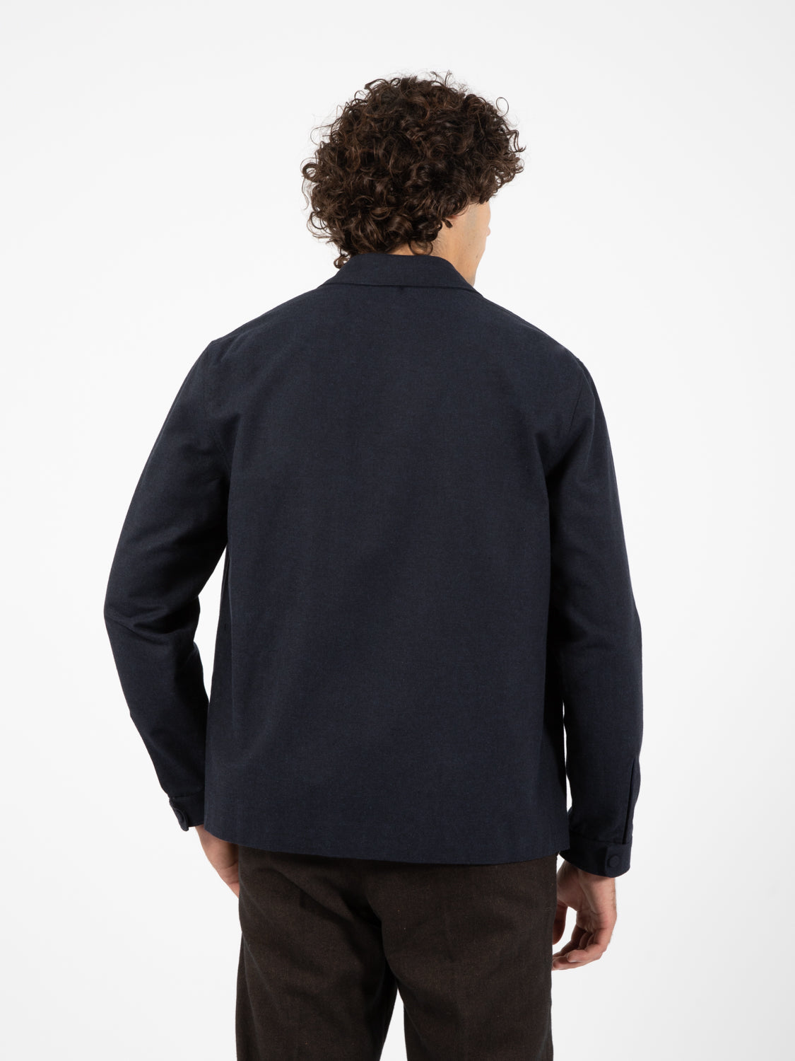 Navy Cotton Shirt Jacket