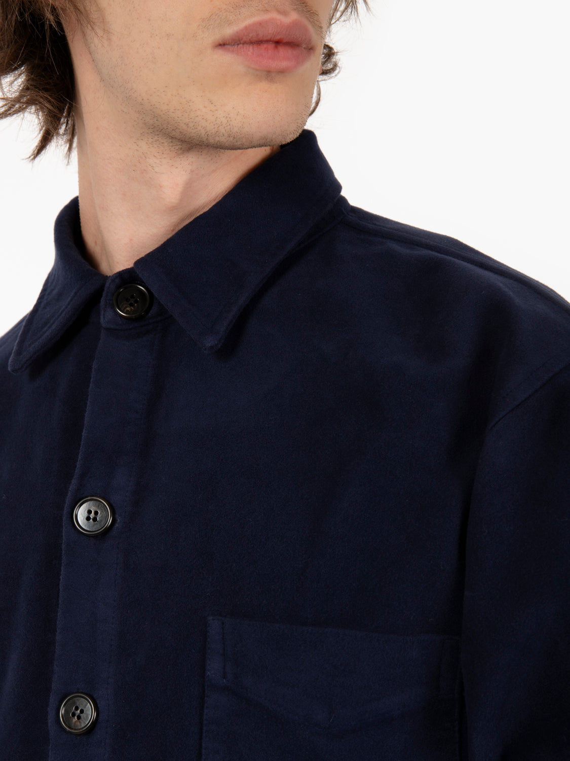 Giacca camicia in fustagno navy