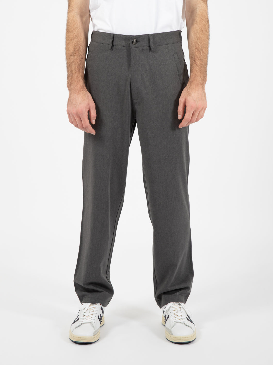 Pantalone con tasche a filetto antracite