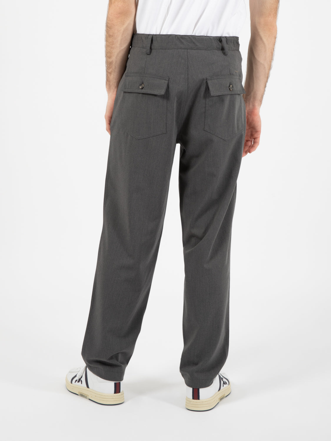 Pantalone con tasche a filetto antracite