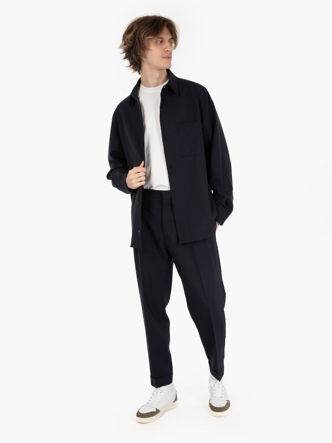 Pam navy cotton trousers