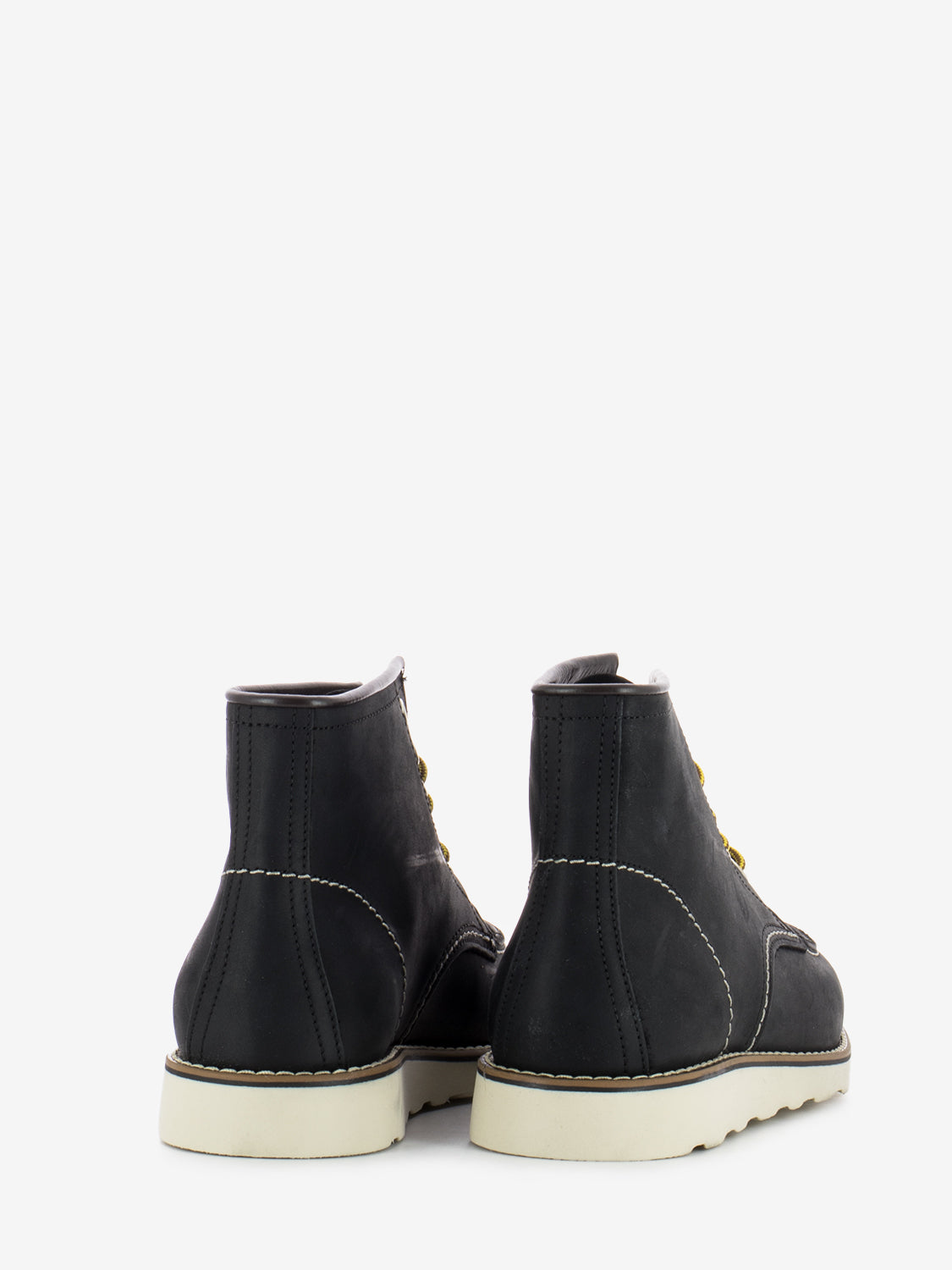 Black leather lace-up boots
