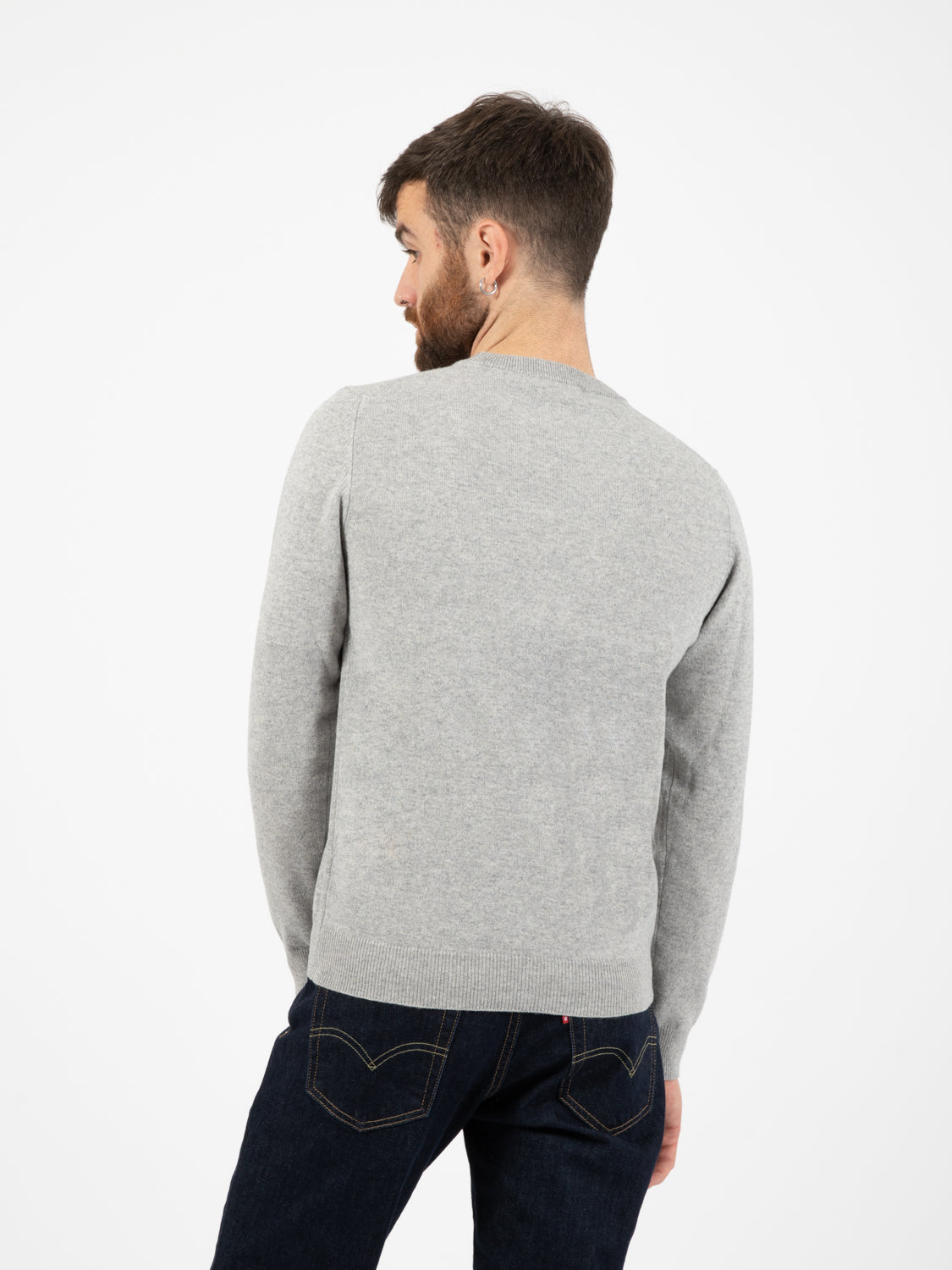 Maglione basico girocollo grigio medio