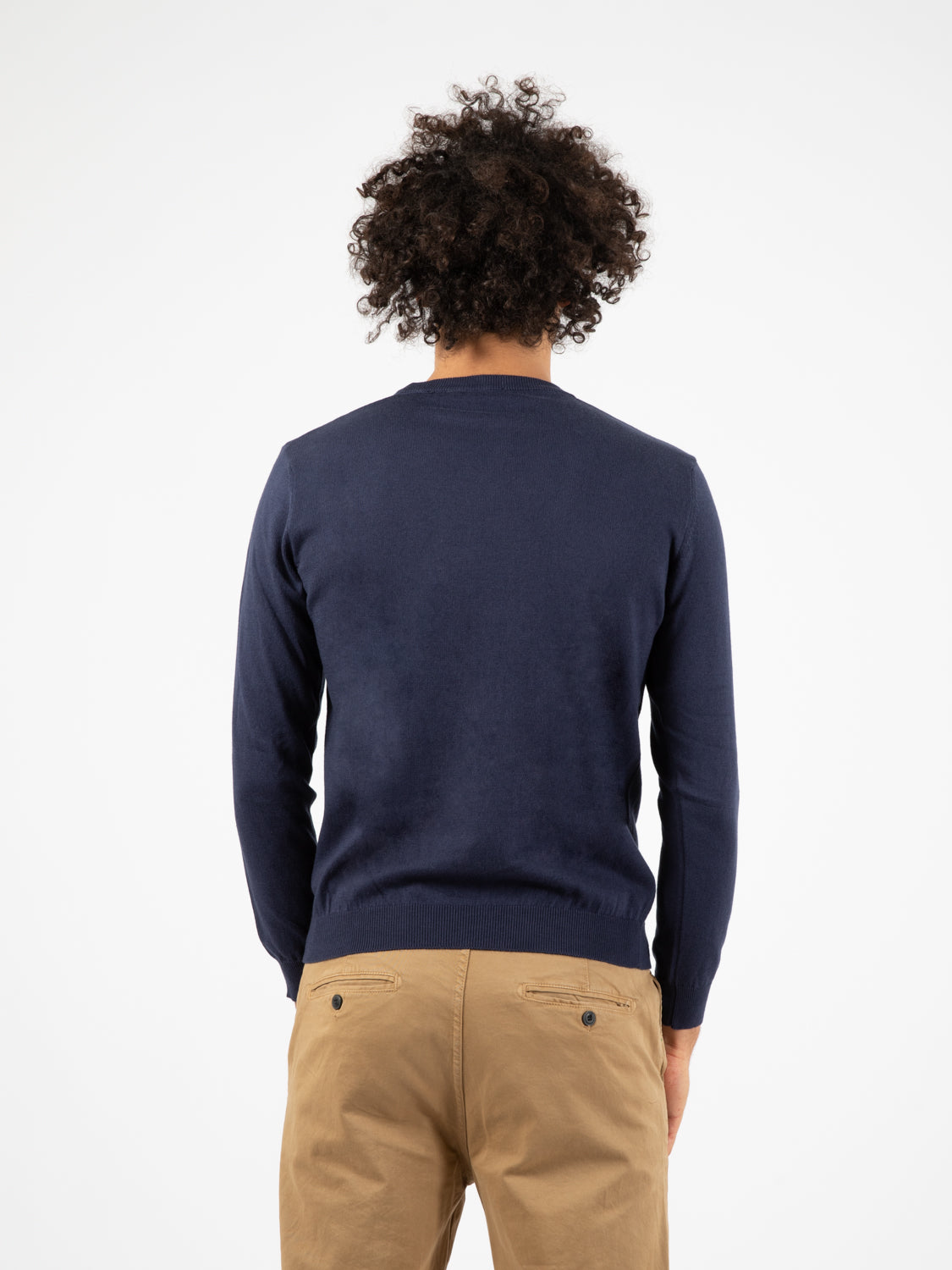 Maglione girocollo basic blu scuro