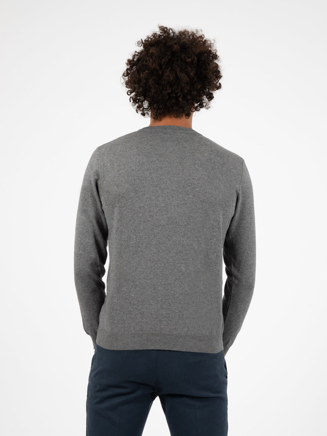 Maglione girocollo basic grigio flanella